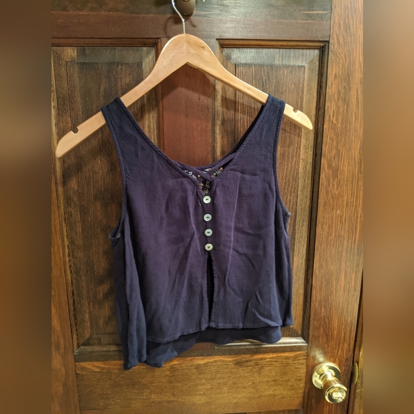 Navy top with stitching - Picture 3 of 3